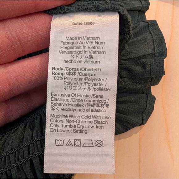 Madewell Green Smocked Square Neck Blouse Long Sleeve Women’s Large NWT - Picture 9 of 10